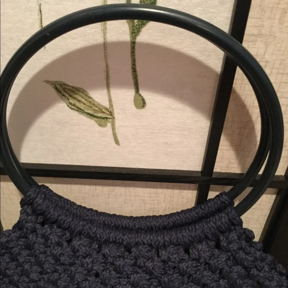 Navy Blue Crochet Bag